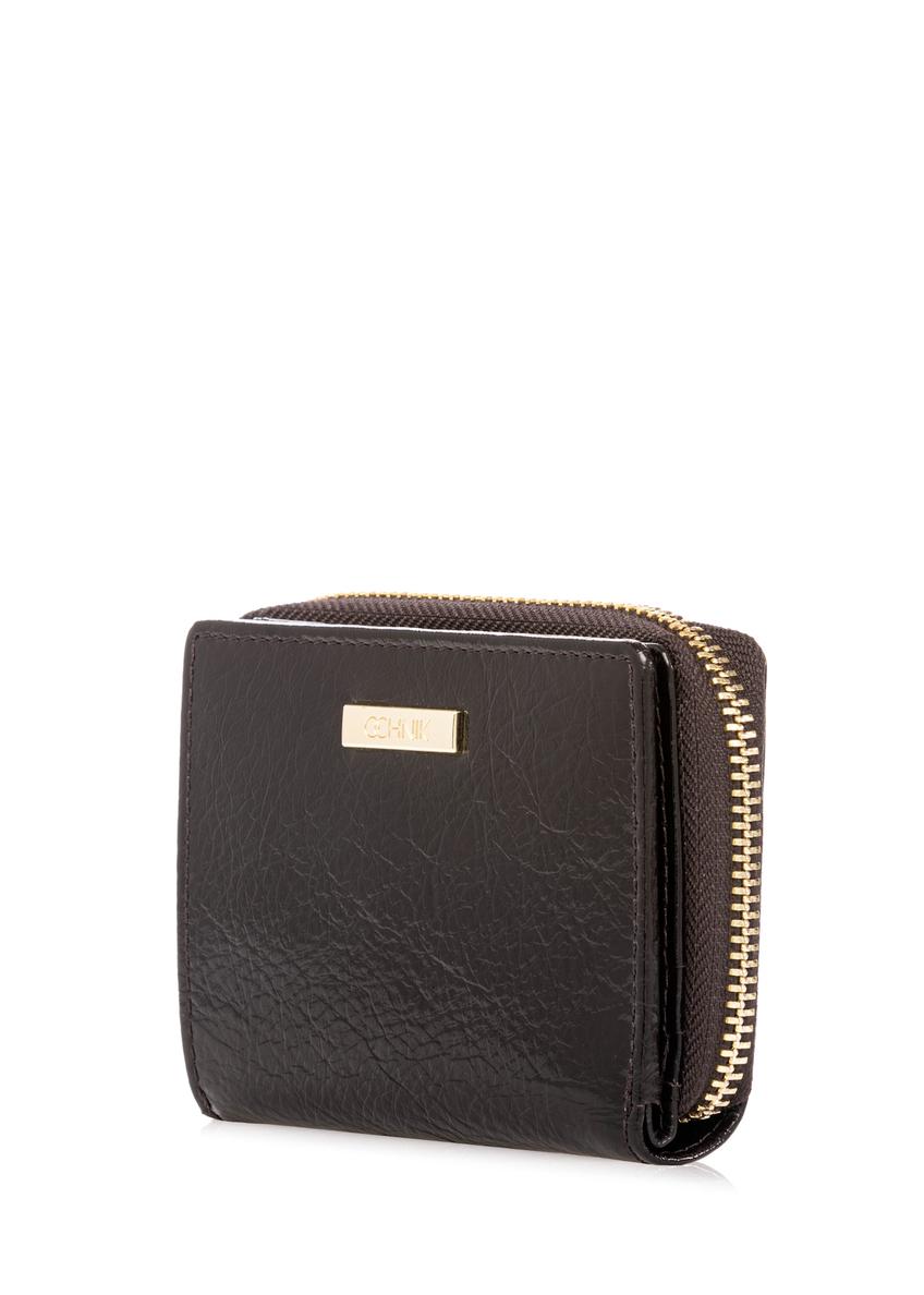 Mały brązowy skórzany portfel damski PORES-0988-1I(W26)