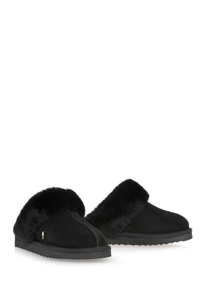 Black slip-on snow boot style slippers BUTYD-1137-99(Z24)