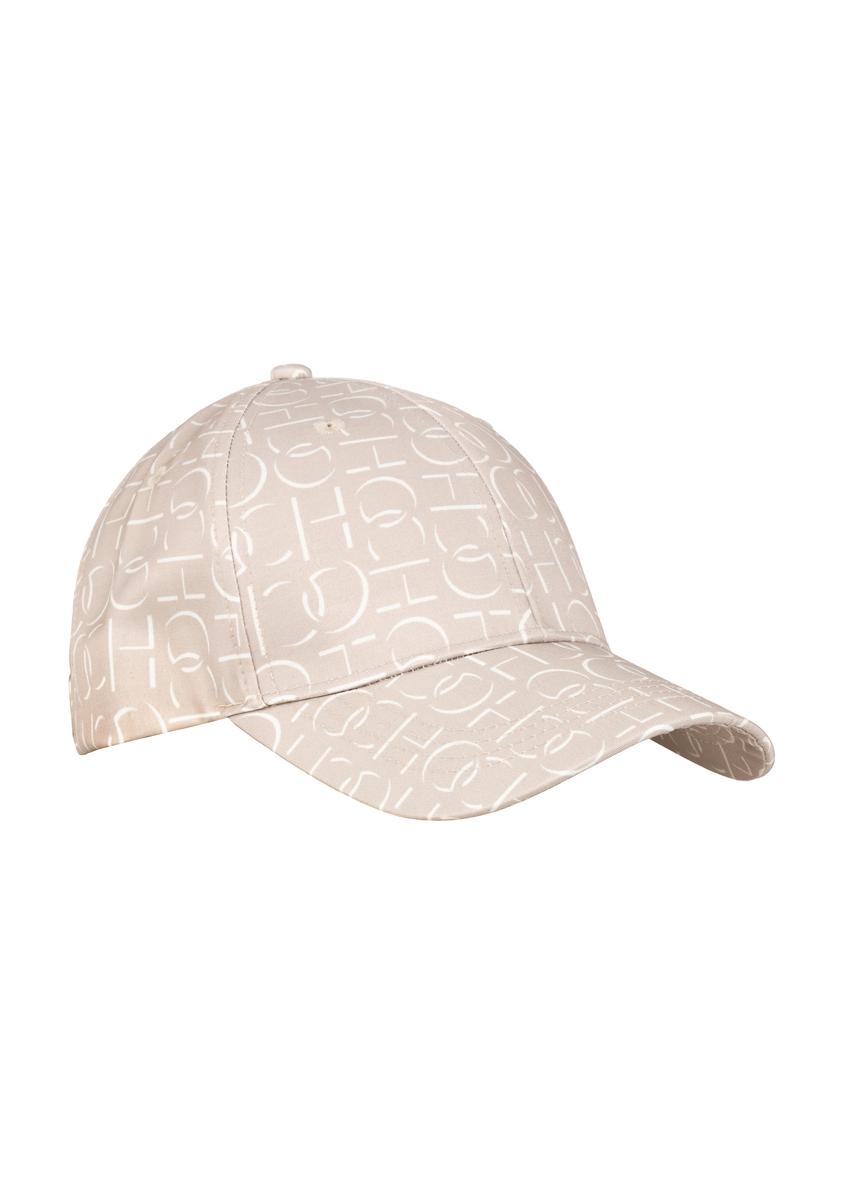 Beżowa czapka z daszkiem z monogramem CZALT-0007-81(W24)