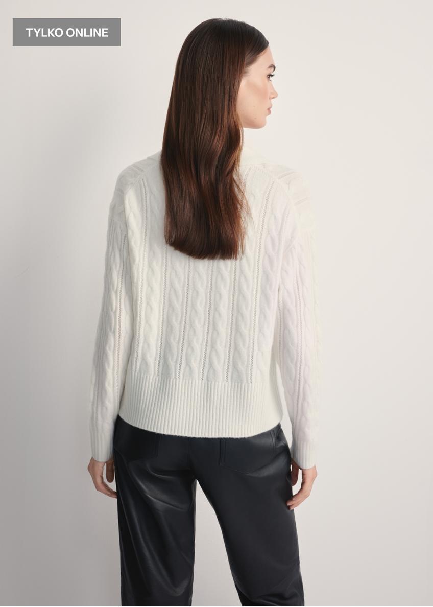 Kremowy sweter damski SWEDT-0254-12(Z25)