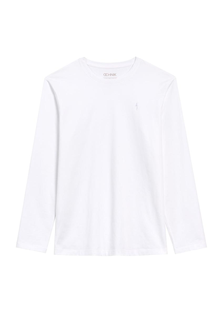 Biały longsleeve męski LSLMT-0008-0A(Z26)