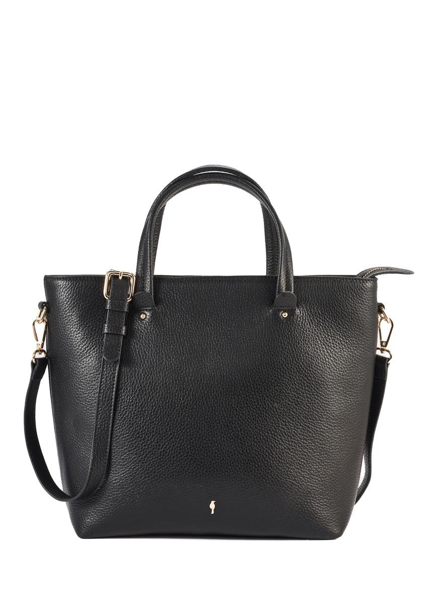 Czarna skórzana torebka shopper TORES-0728D-99(Z25)