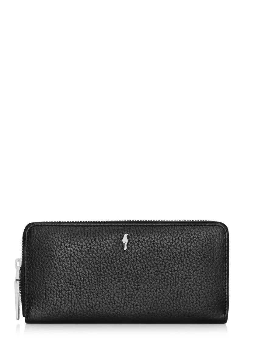 Large black leather women's wallet PORES-0800P-99(Z24)-01