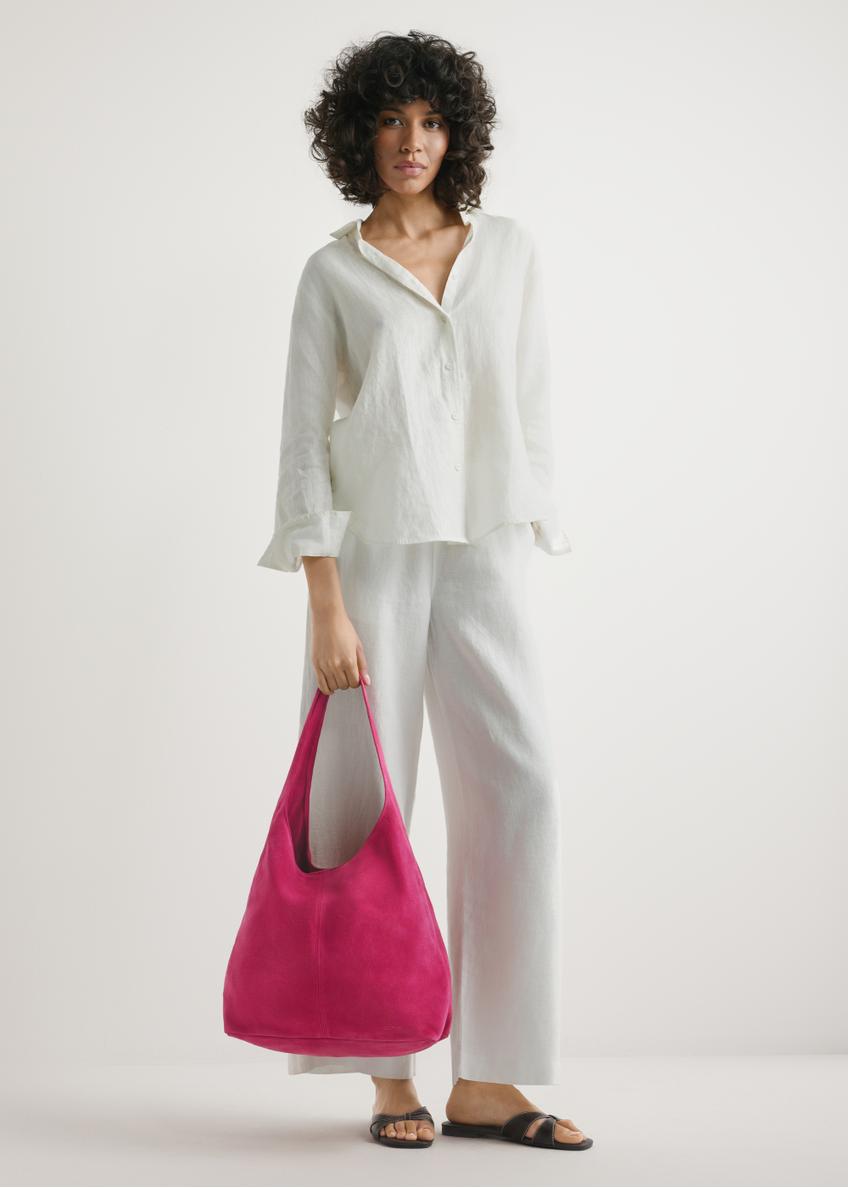 Fuksjowa zamszowa shopperka damska TORES-1177-5E(W26)