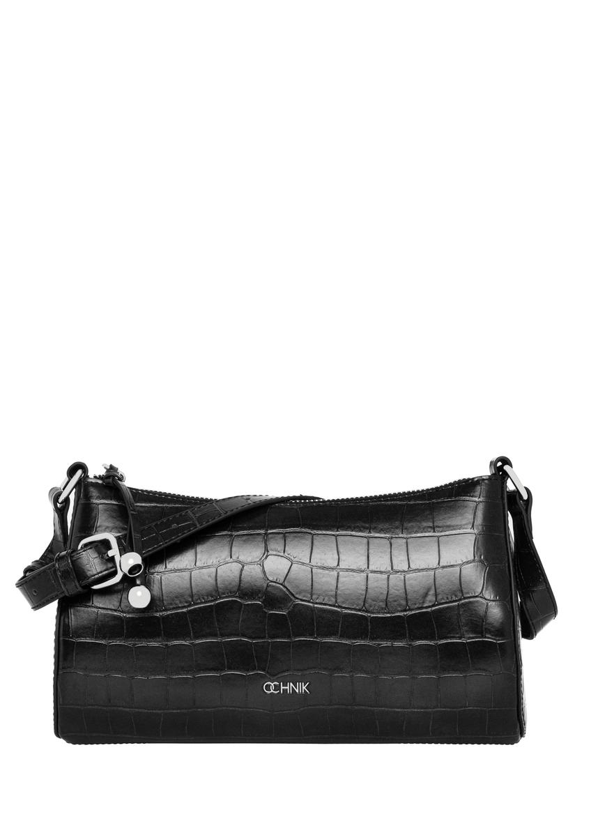 Czarna torebka damska croco TOREC-1286-9G(Z26)