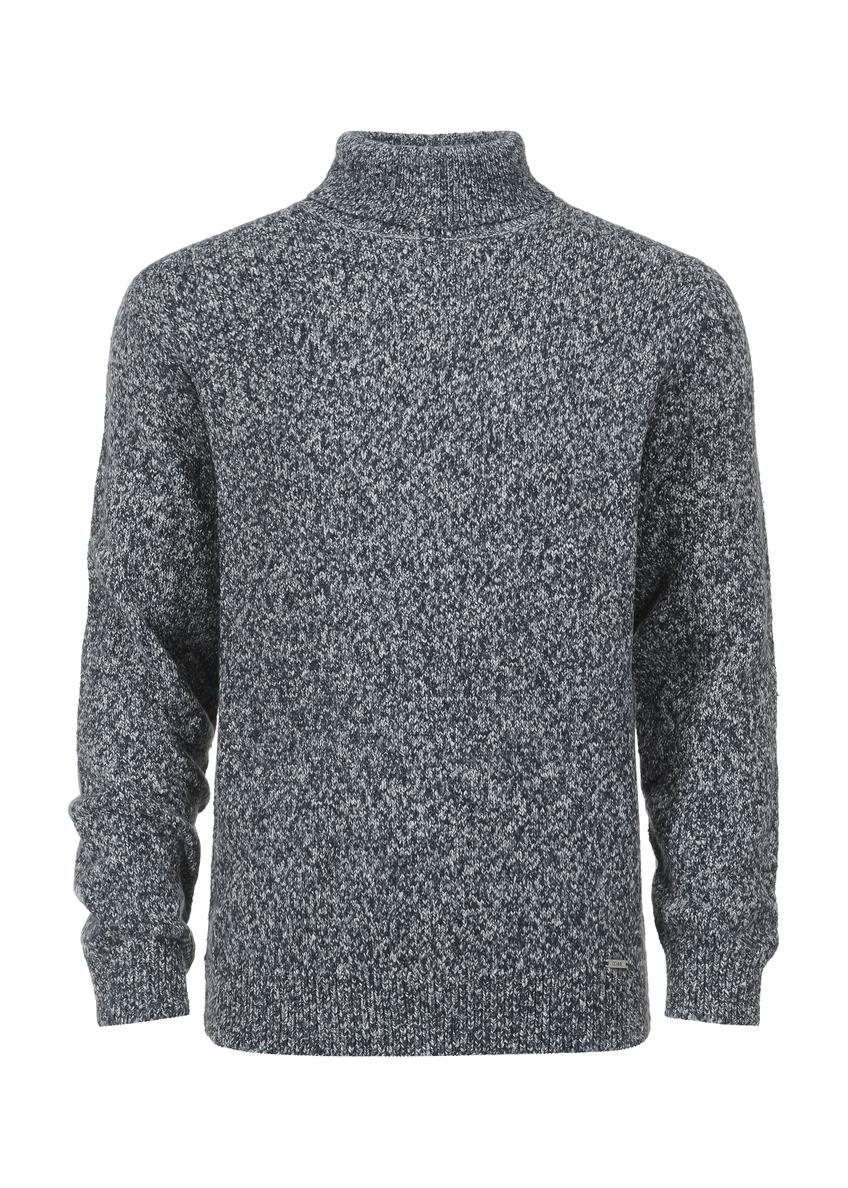 Ciepły granatowy golf męski SWEMT-0122A-69(Z24)-04
