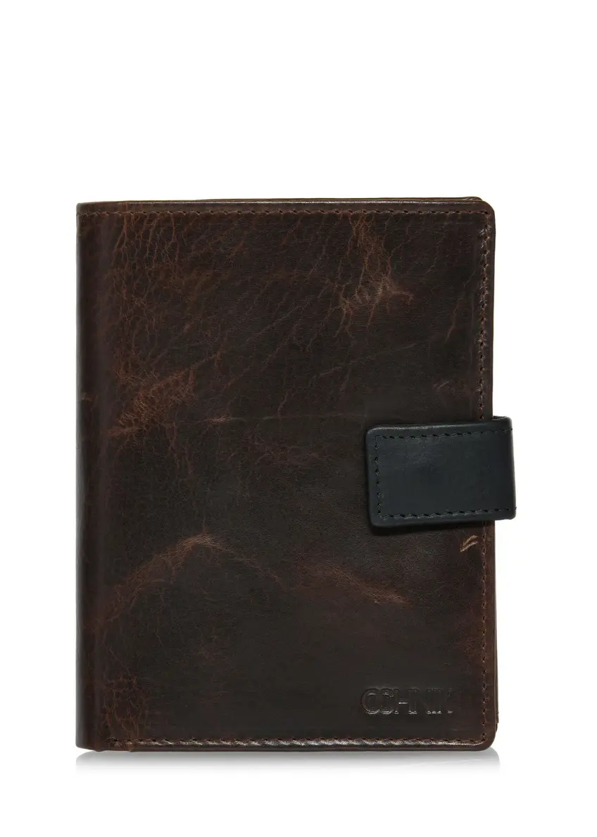 Brown large men's leather wallet PORMS-0613-89(Z24)