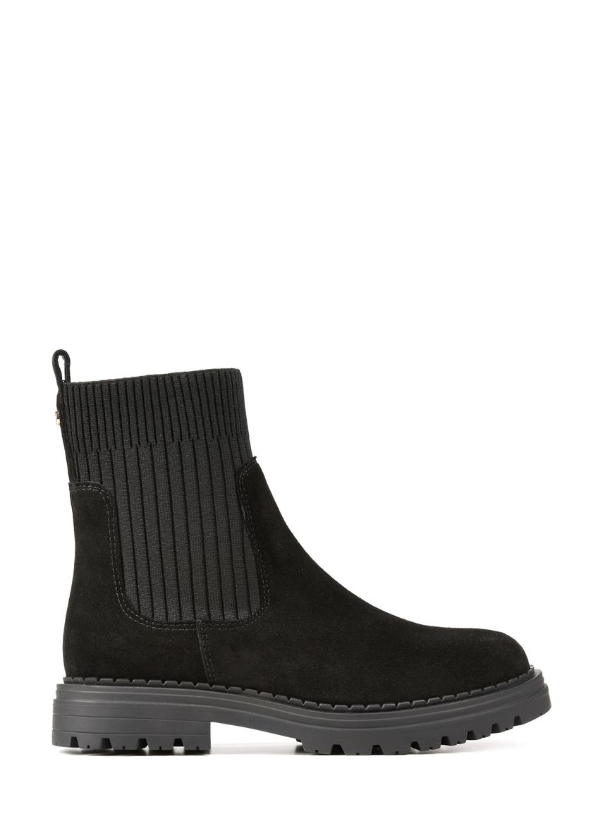 Czarne zamszowe sztyblety damskie BUTYD-1194-99(Z25)