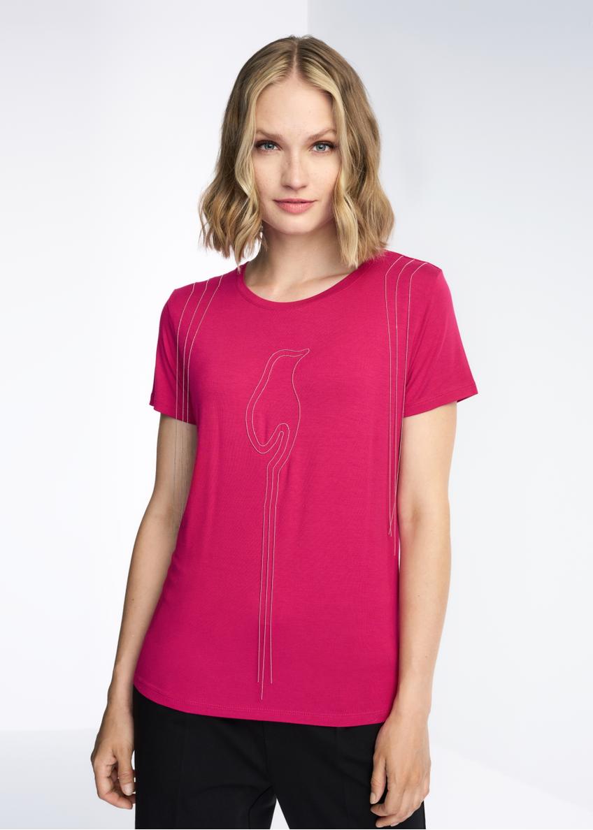 Różowy T-shirt damski TSHDT-0101-31(Z22)