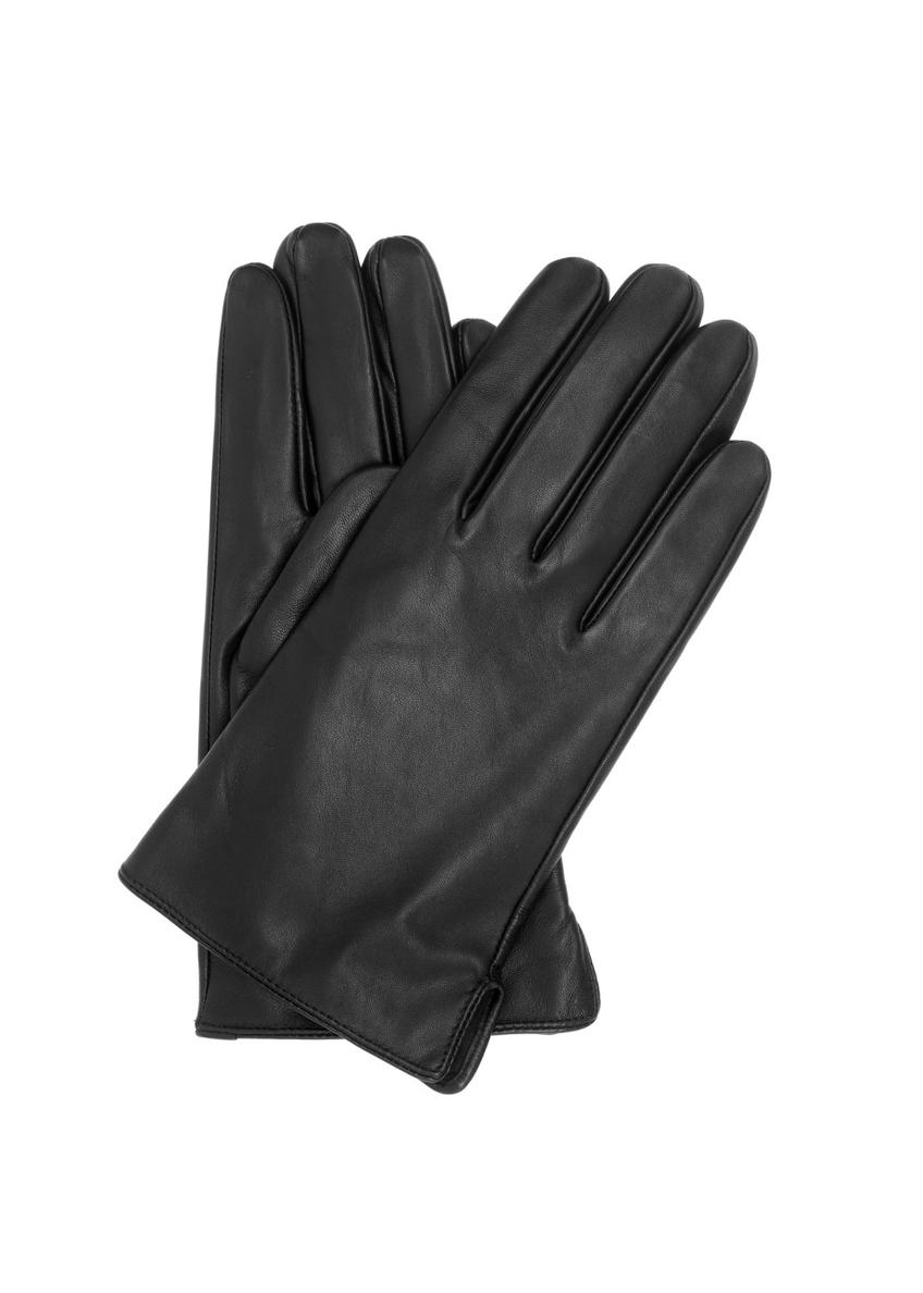 Czarne skórzane rękawiczki męskie REKMS-0009-99(Z23)