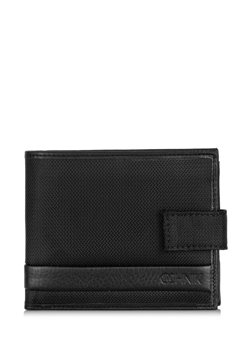 Czarny rozkładany zapinany portfel męski  PORMN-0016-99(Z23)