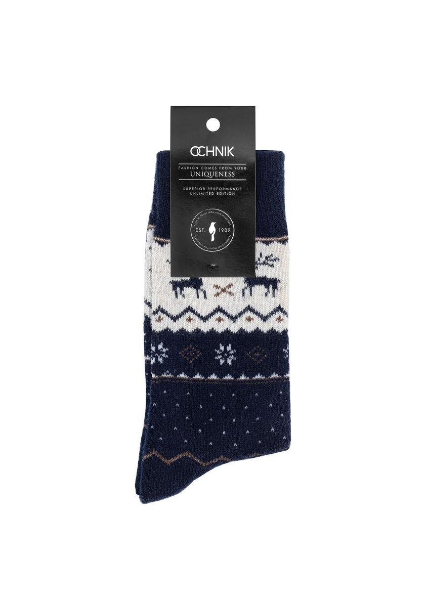 Christmas navy blue men's socks SKAMT-0189-69(Z24)