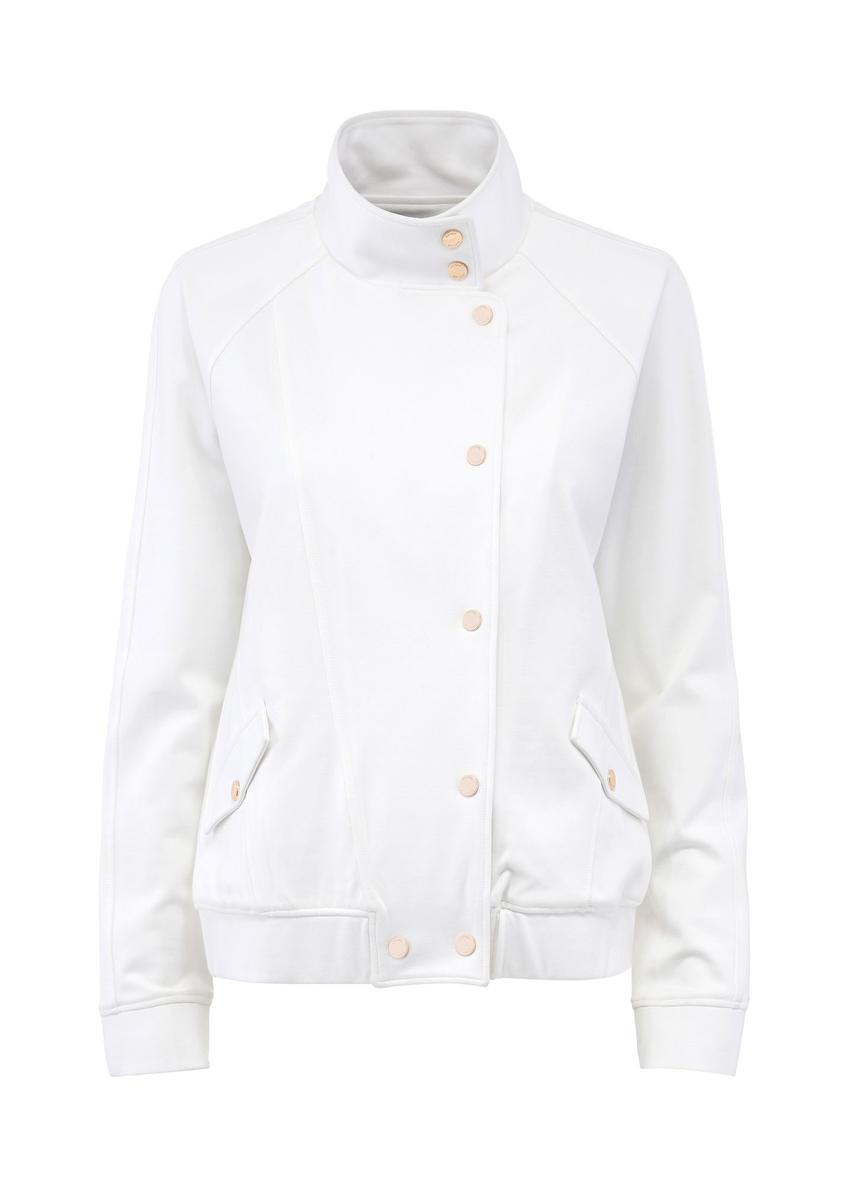 Kremowa bluza damska ze stójką BLZDT-0106-12(Z24)-01