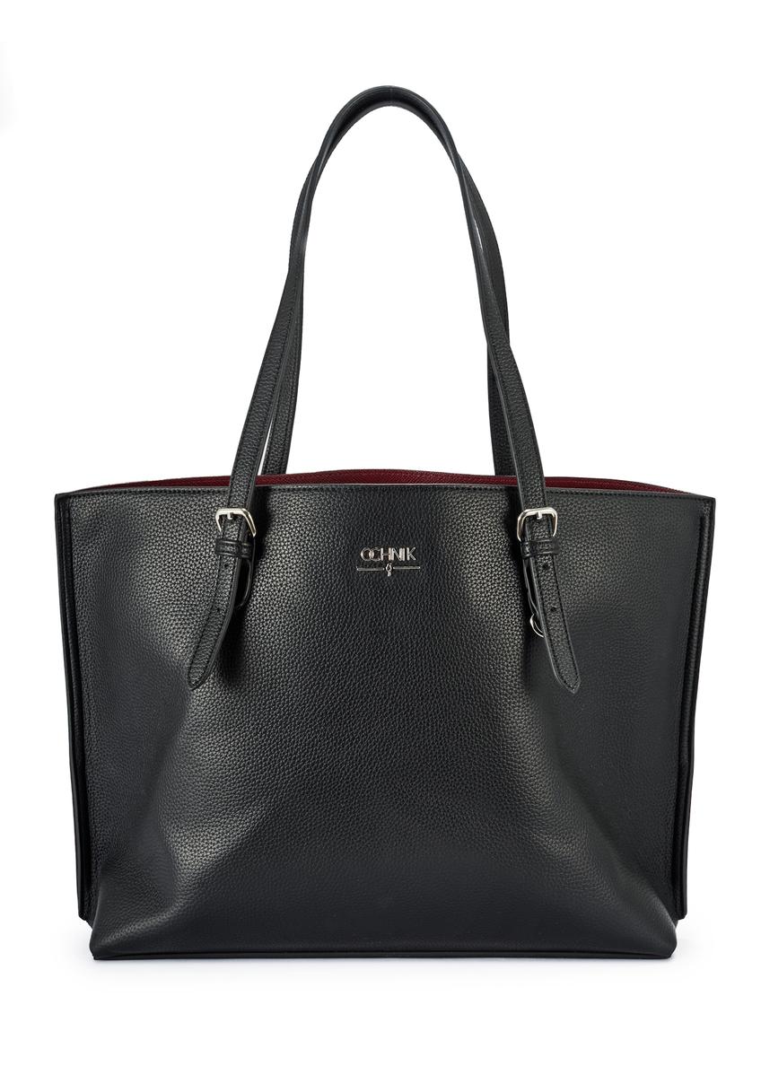 Czarna duża torba shopper TOREC-1088-99(Z25)