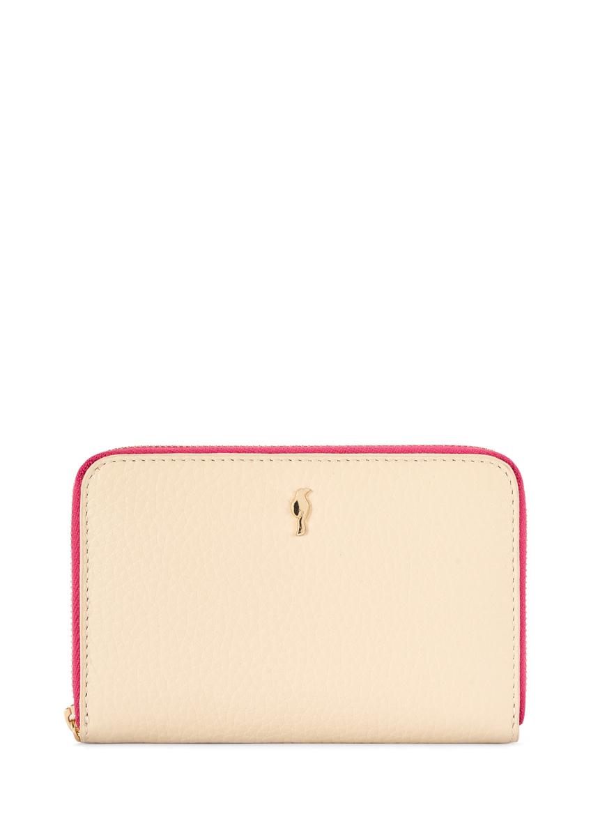 Średni skórzany portfel damski PORES-0981-0P(W26), widok produktu z przodu na białym tle.