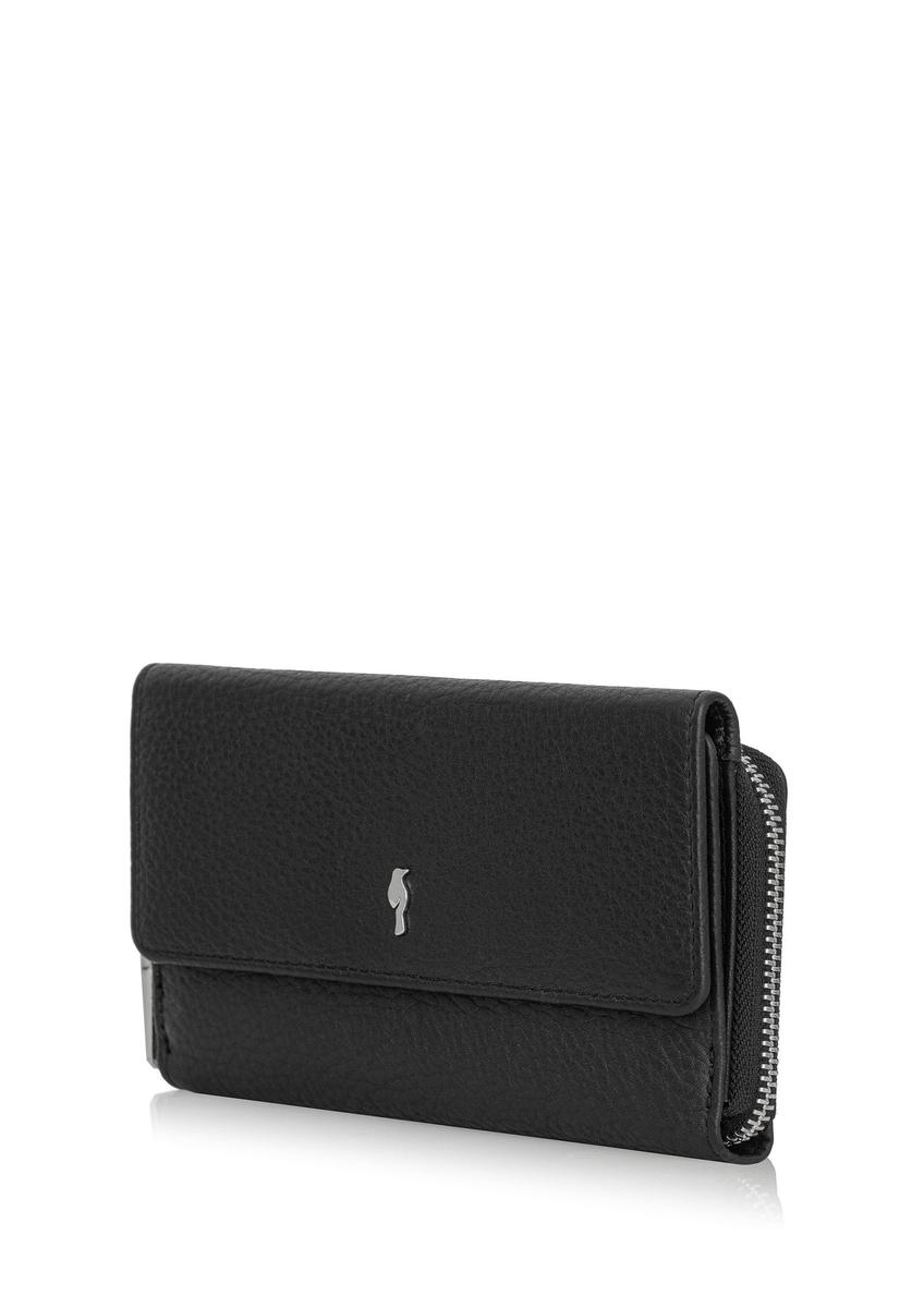 Large black leather women's wallet PORES-0801P-99(Z24)