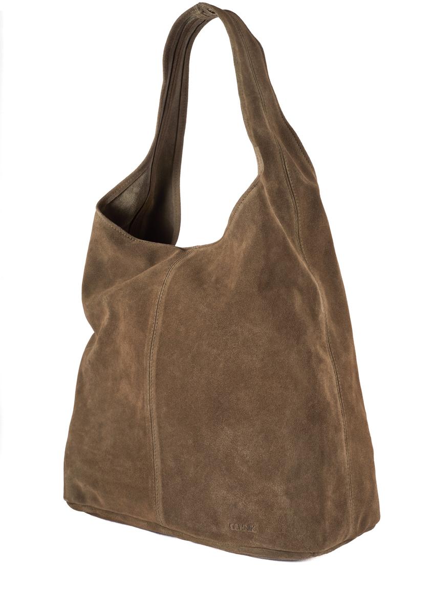 Zamszowa shopperka damska khaki TORES-1177-57(Z25)