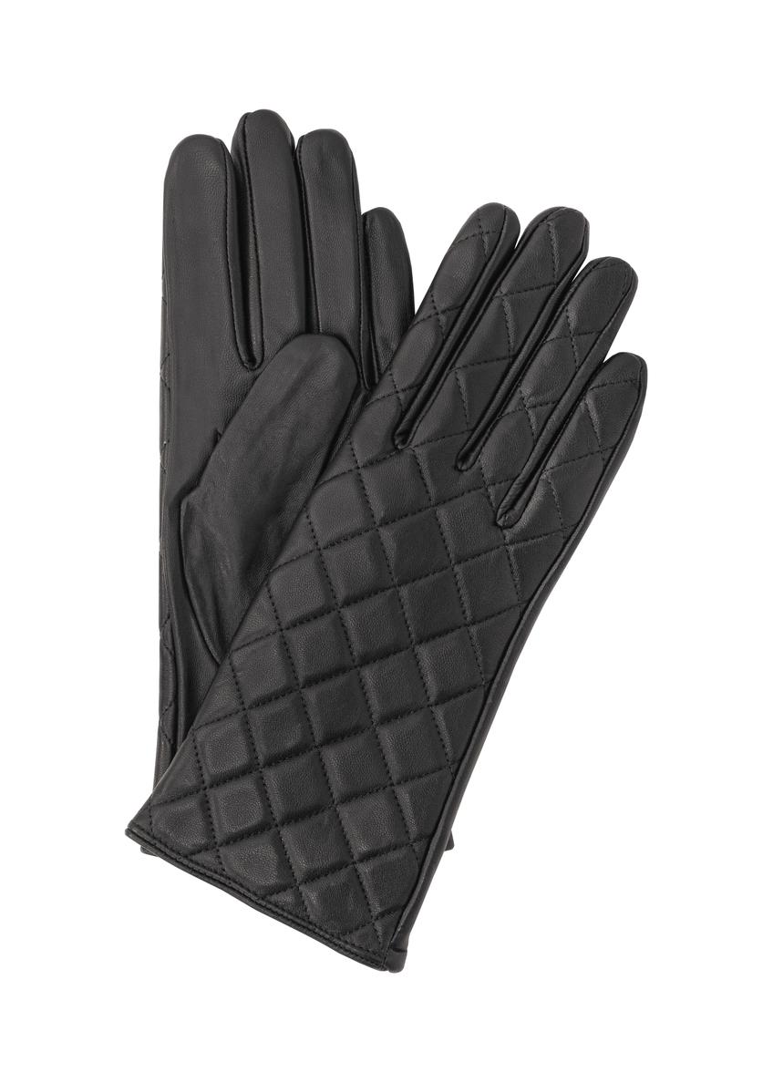 Skórzane czarne rękawiczki damskie REKDS-0079-99(Z23)