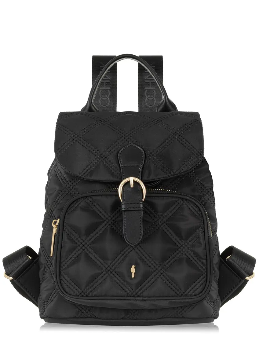 Black medium quilted women's backpack TOREN-0296-99(Z24) pic. 2