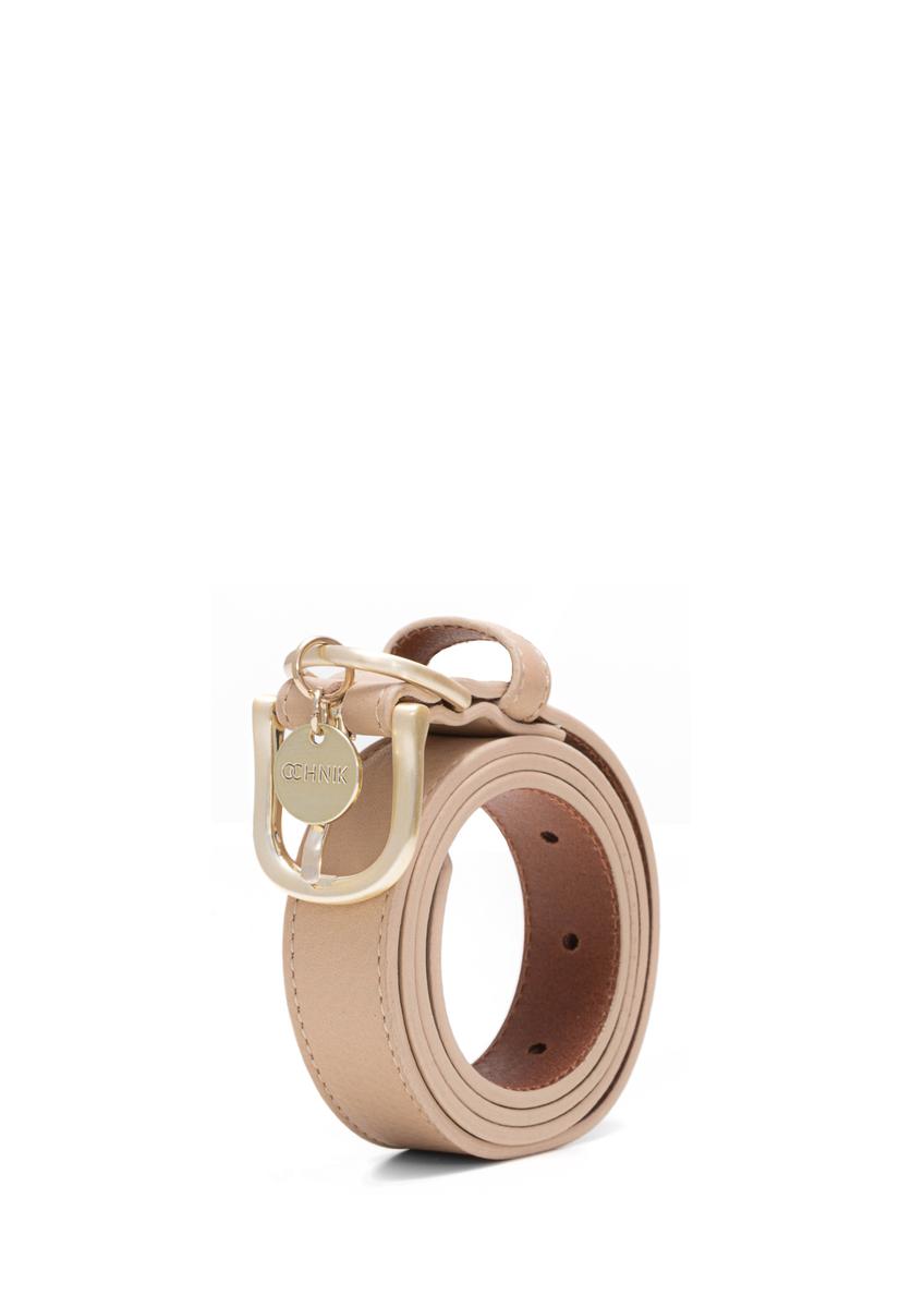 Beżowy pasek skórzany damski PASDS-0275-81(Z25)