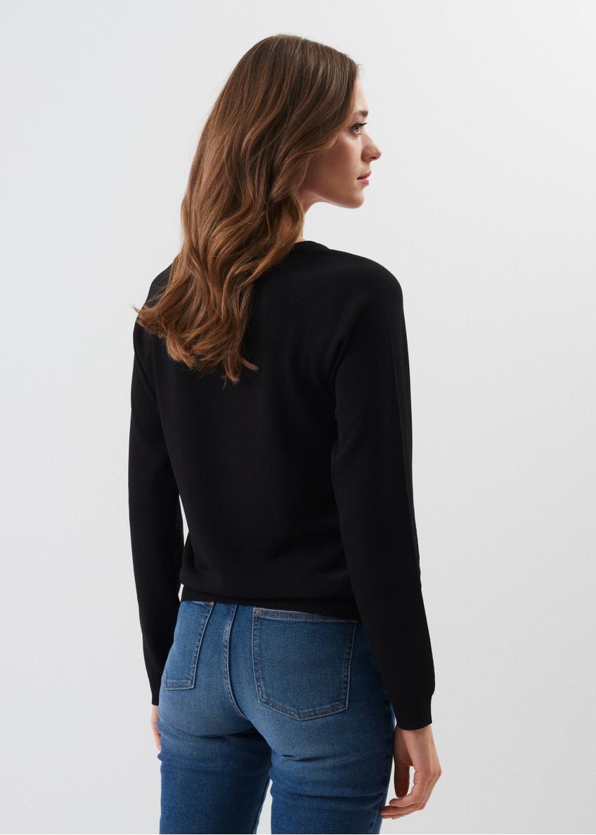 Czarna bluzka damski z cekinami BLUDT-0166-99(Z23)