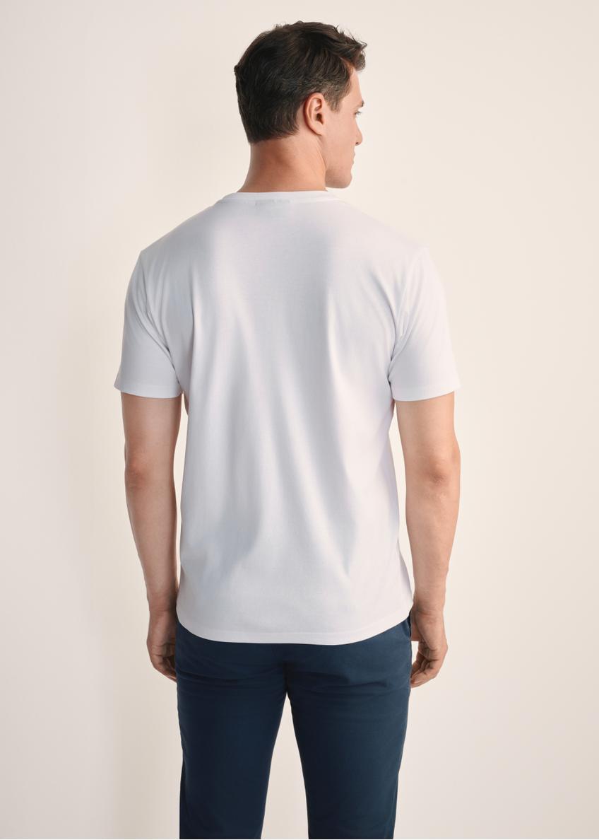 Biały T-shirt męski z bawełny merceryzowanej TSHMT-0135-11(Z25)