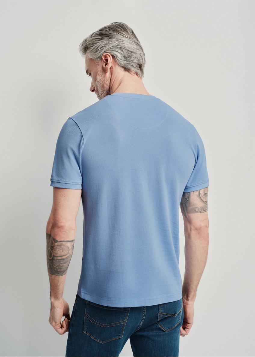 Błękitny T-shirt męski basic z logo TSHMT-0100-61(W24)