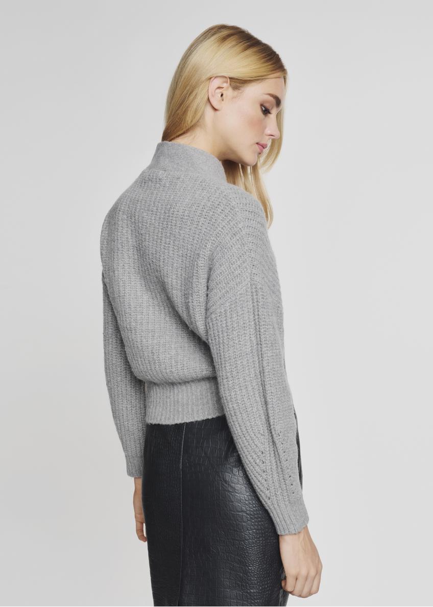 Szary wiązany sweter damski SWEDT-0147-91(Z21)