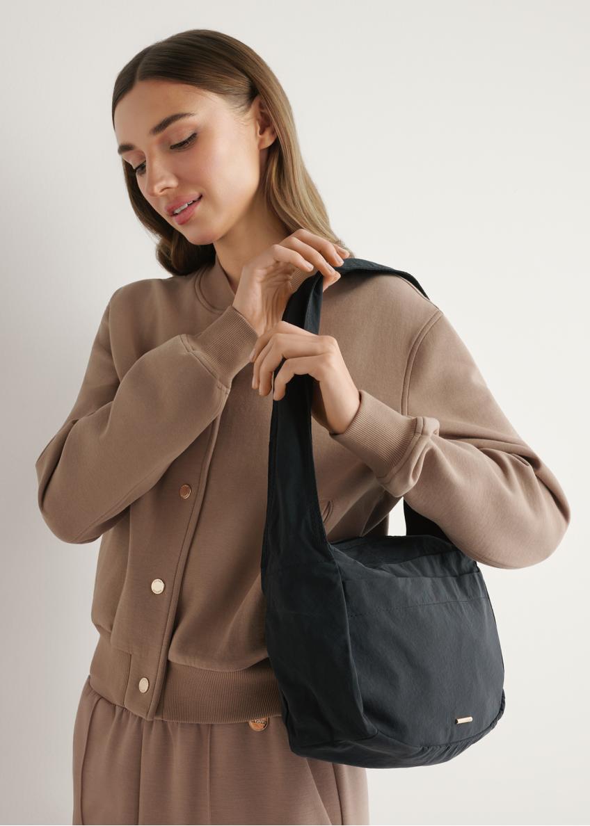 Nylonowa torebka damska w kolorze czarnym TOREN-0338-99(W26)