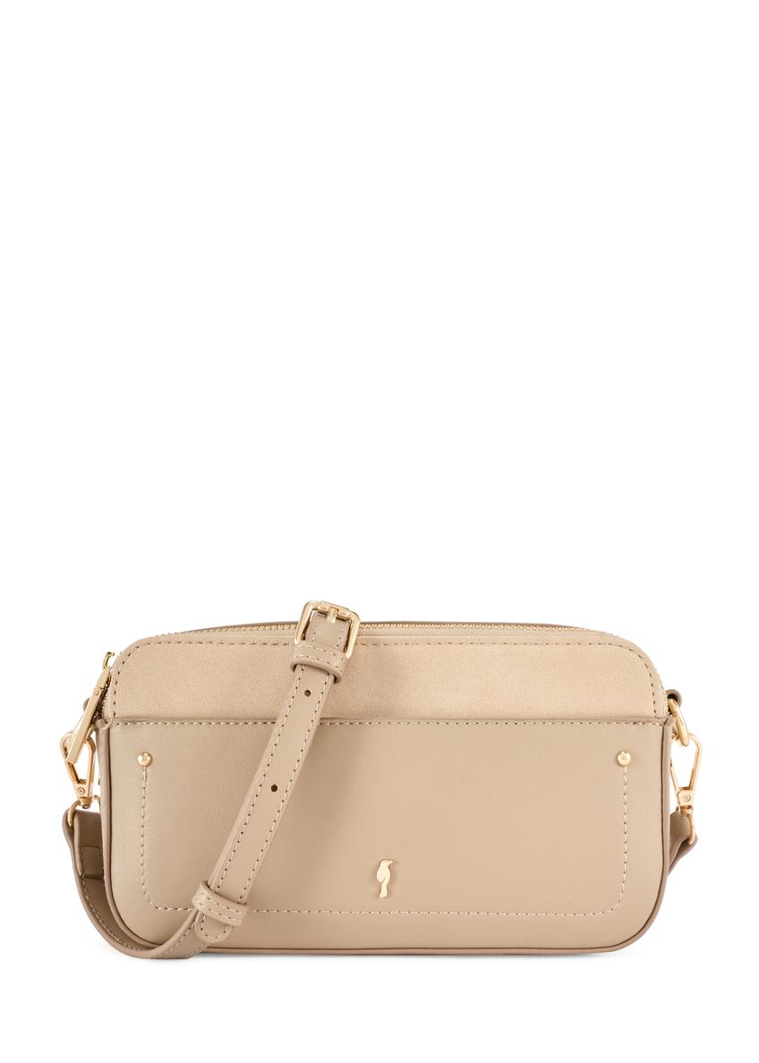 Mała beżowa torebka damska TOREC-1173-1B(W26)