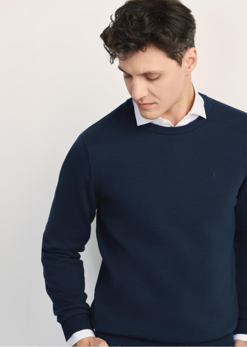 Granatowy sweter męski basic SWEMT-0114A-69(Z24)