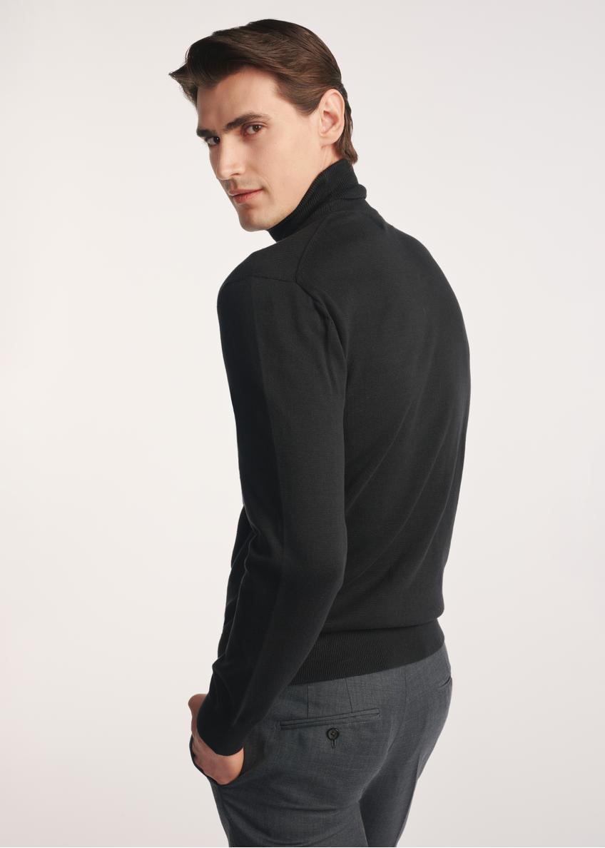 Czarny sweter męski z golfem SWEMT-0095B-99(Z25)