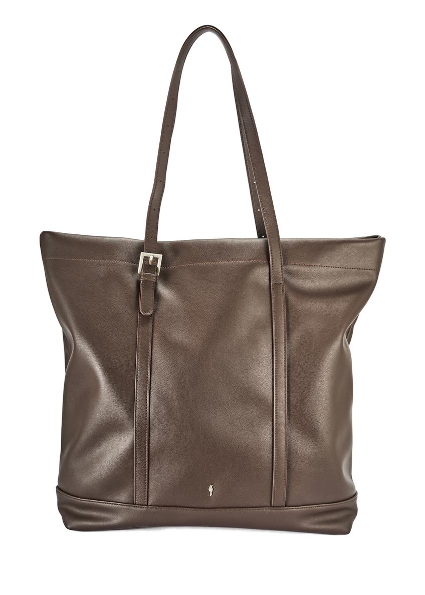 Duża brązowa torebka damska shopper TOREC-1067-89(Z25)