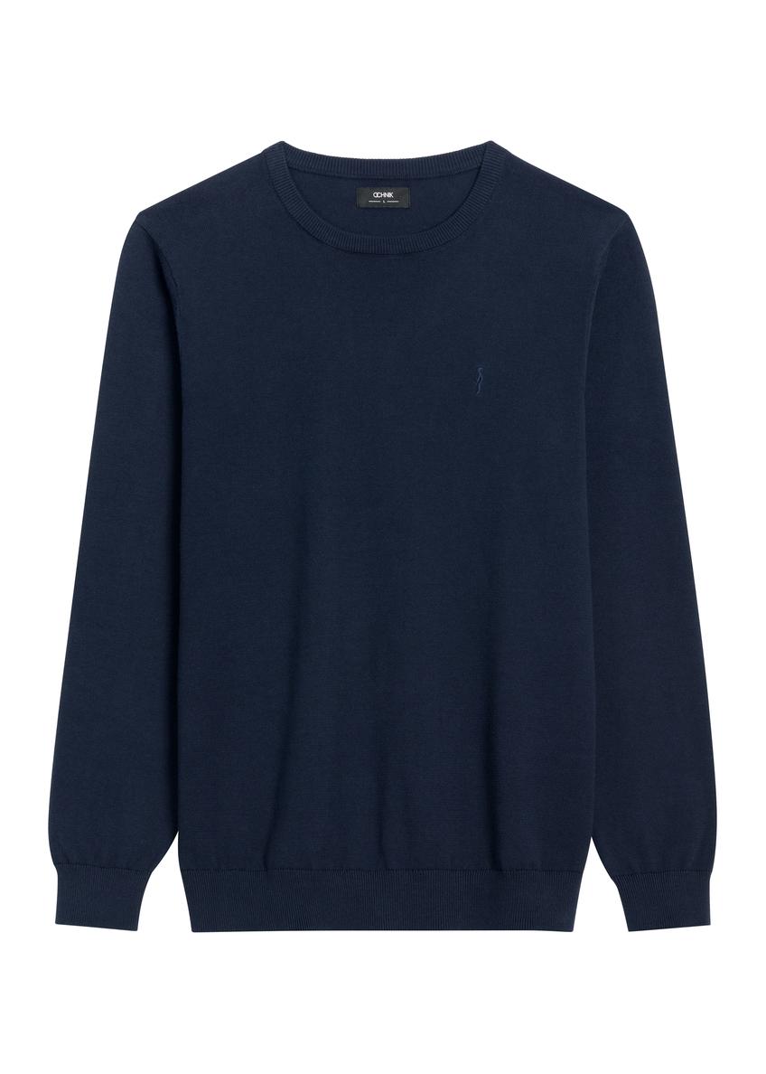 Granatowy bawełniany sweter męski SWEMT-0114A-7E(Z26)