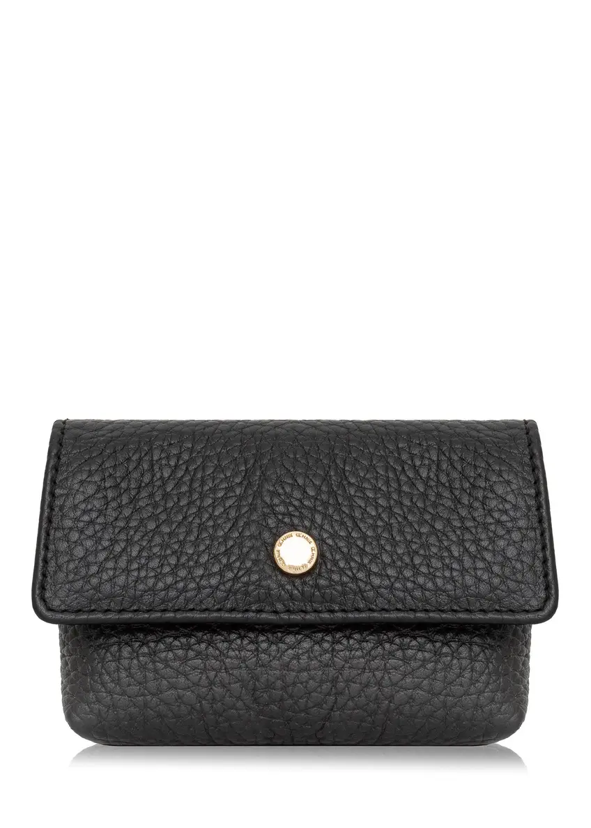 Black small leather women's wallet PORES-0895E-99(Z24)