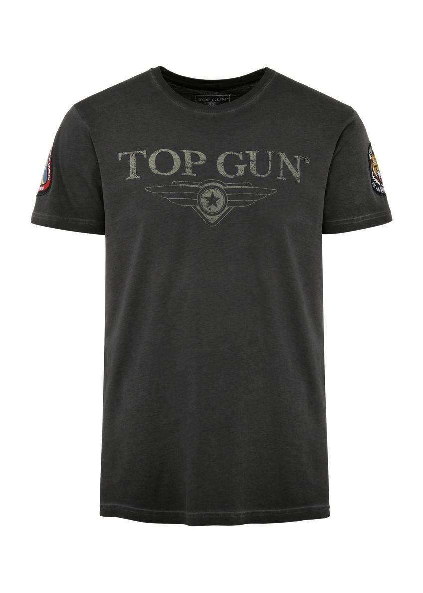 Czarny t-shirt męski bawełniany TOP GUN TSHMT-0117-99(Z24)