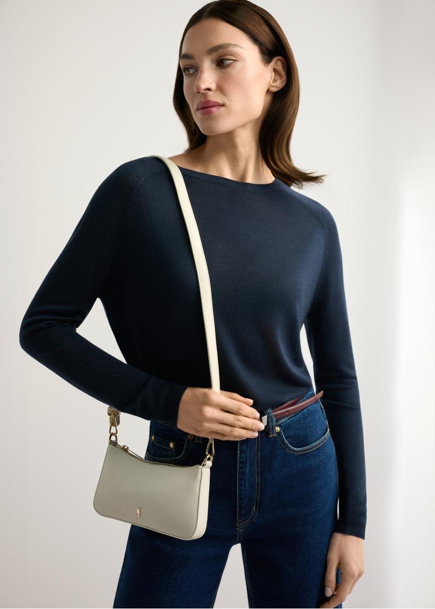 Mała kremowa torebka damska TOREC-1188-0B(W26)