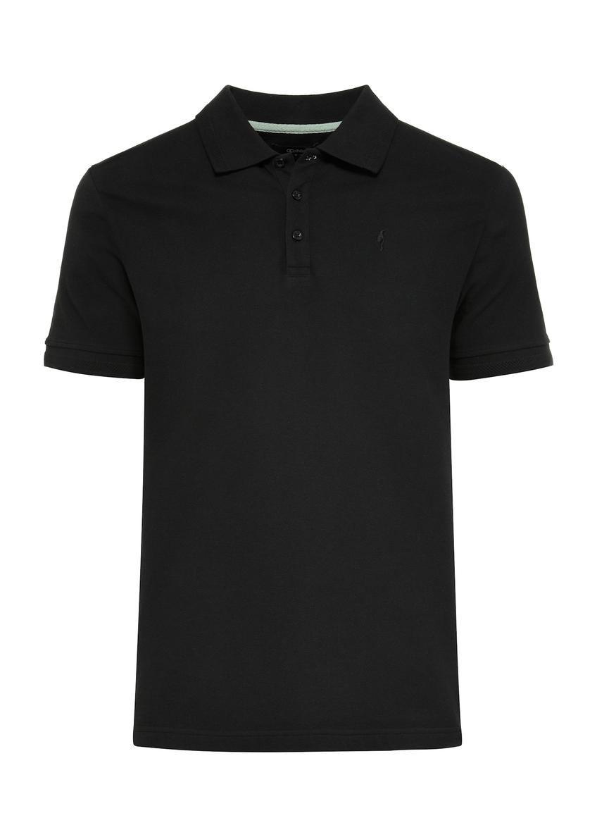 Czarna koszulka polo męska POLMT-0078-99(W25)-04
