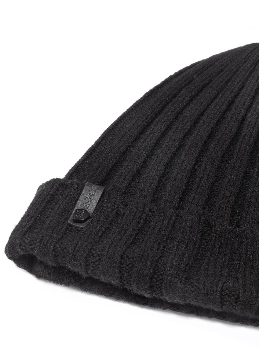 Czarna wełniana czapka męska CZAMT-0033-99(Z25)