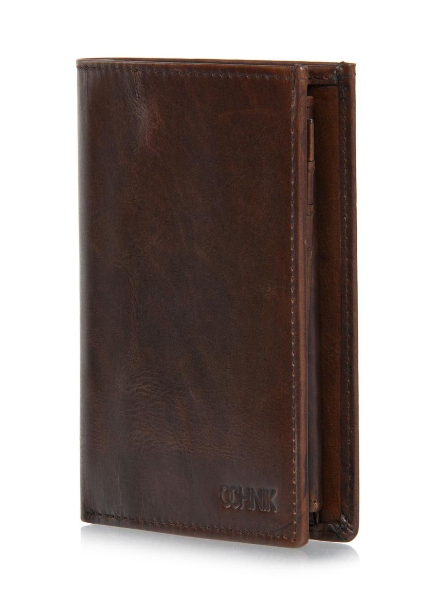 Brown leather men's wallet PORMS-0611-89(Z24)