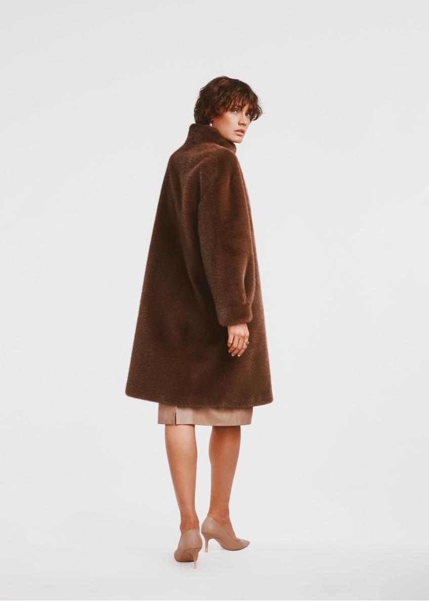 Brown elegant women's fur coat FUTDP-0050-89(Z24)