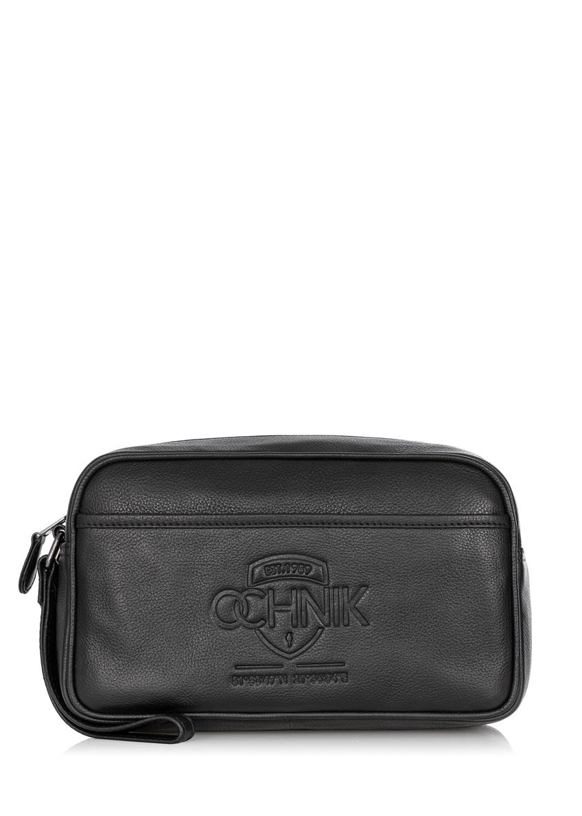 Skórzana kosmetyczka męska z logo TORMS-0182B-99(W23)