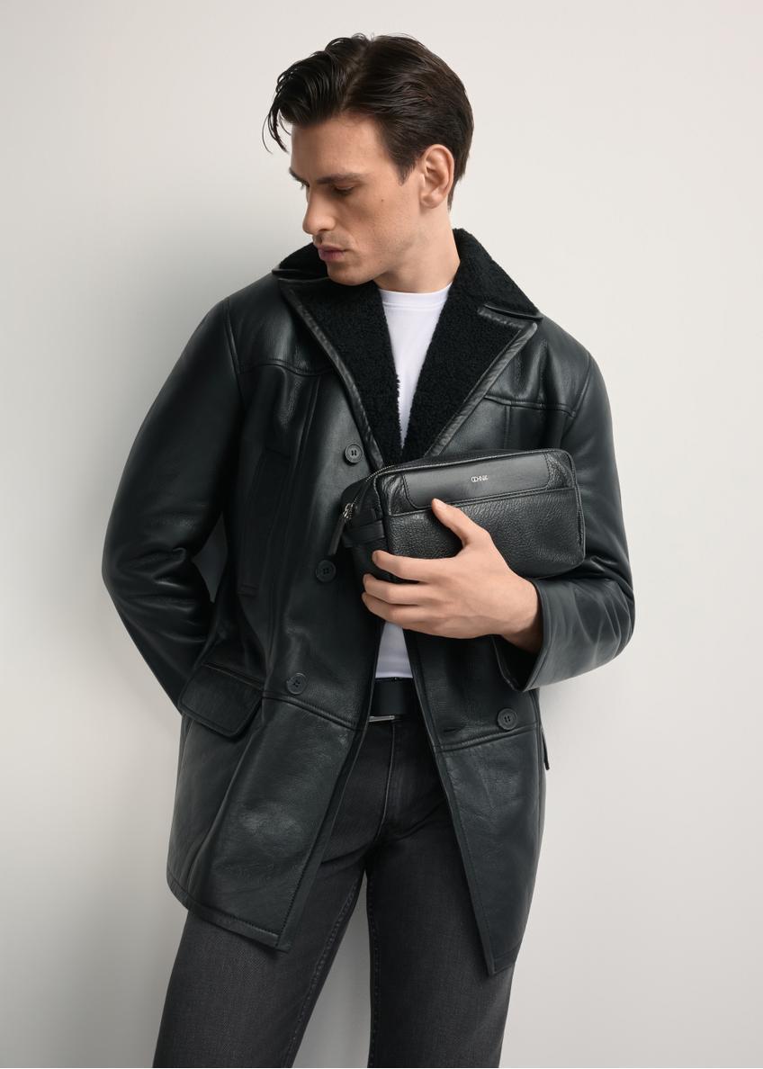 Skórzana kosmetyczka męska z logo TORMS-0298A-99(Z25)