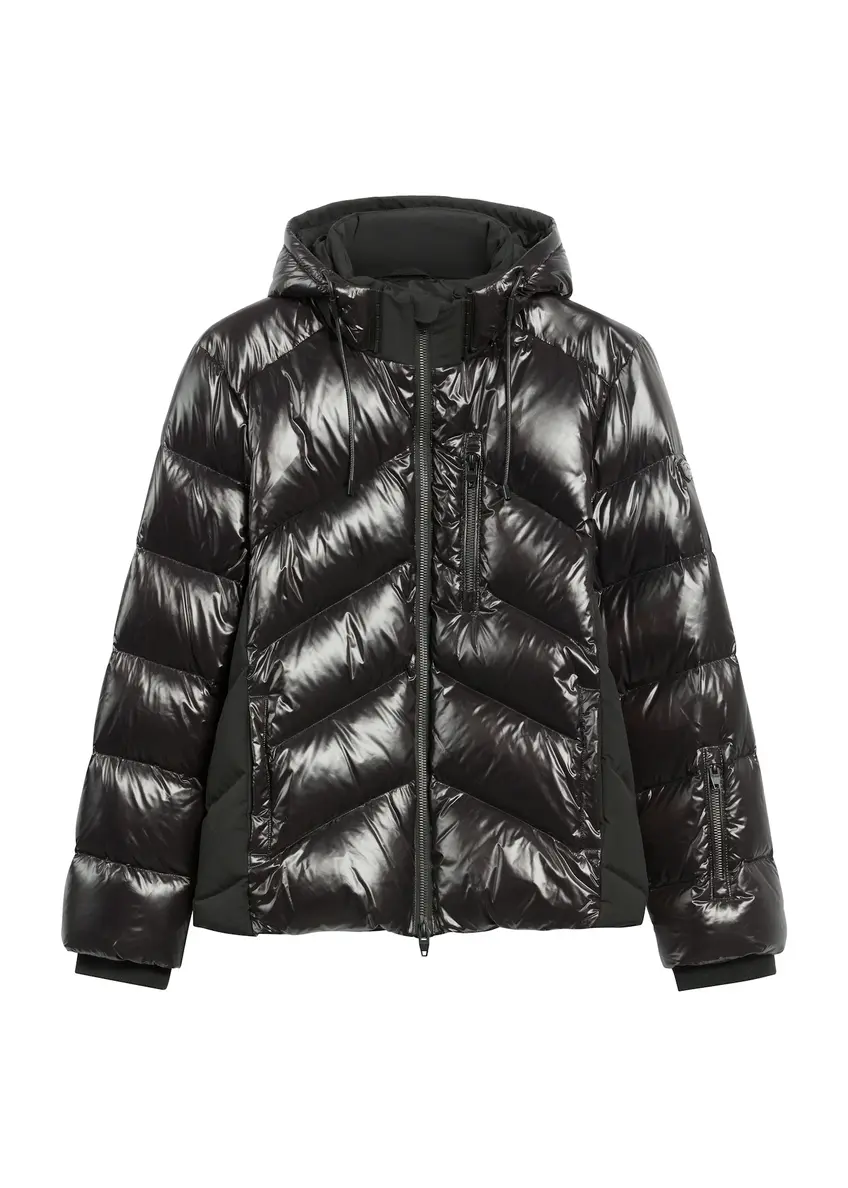 Czarna kurtka męska z naturalnym ociepleniem KURMT-0393-99(Z25)