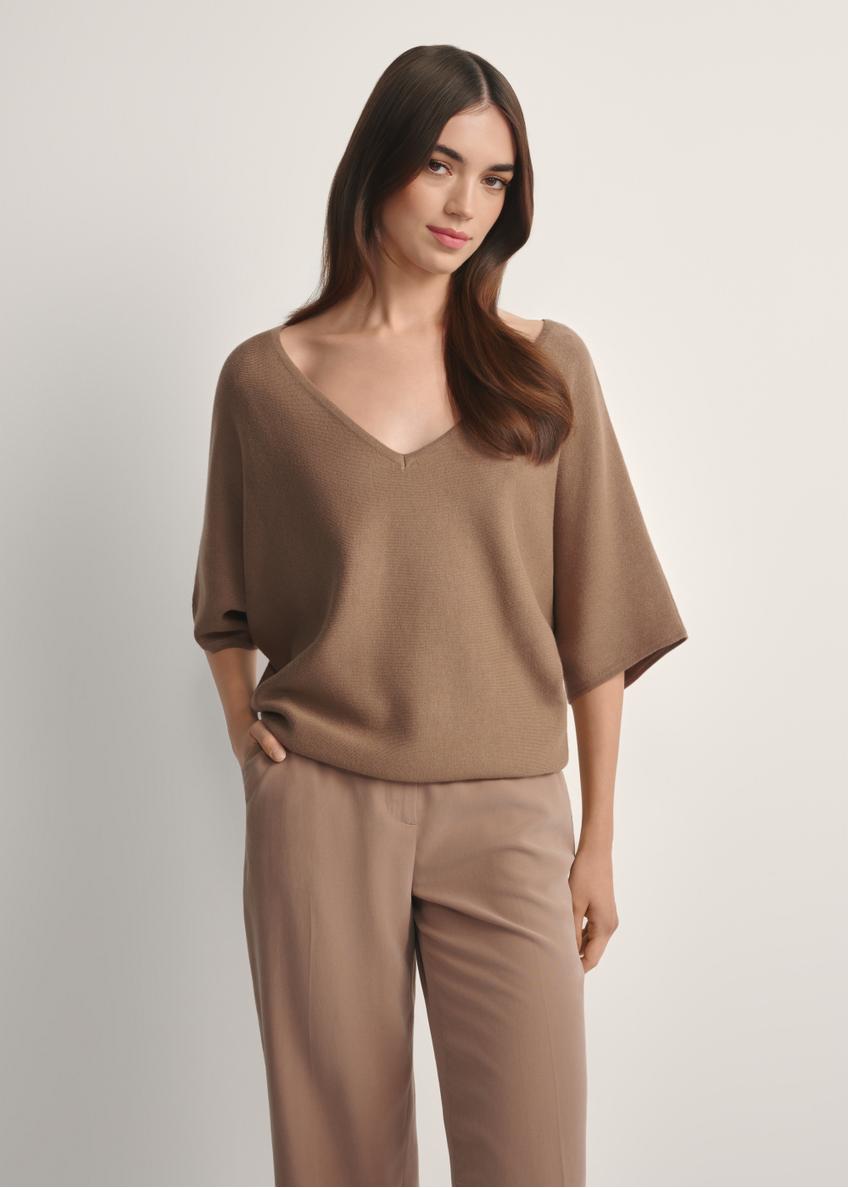 Camelowa bluzka damska BLUDT-0201-1D(W26)