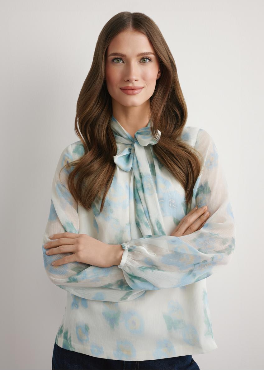 Bluzka damska w kwiaty BLUDT-0208-7P(W26)