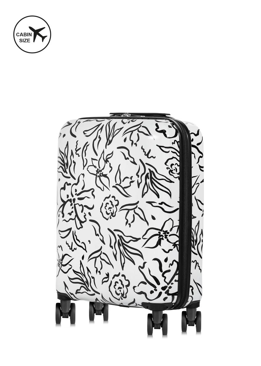Mała walizka we wzory na kółkach WALAB-0074-11-19(W25)
