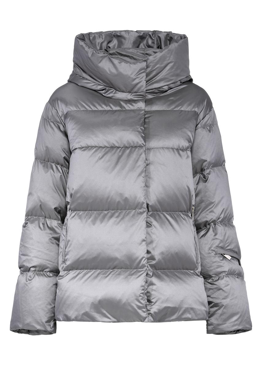 Szara puchowa kurtka damska KURDT-0585-91(Z25)