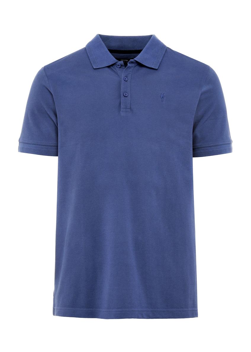 Granatowa koszulka polo męska POLMT-0078-69(W25)