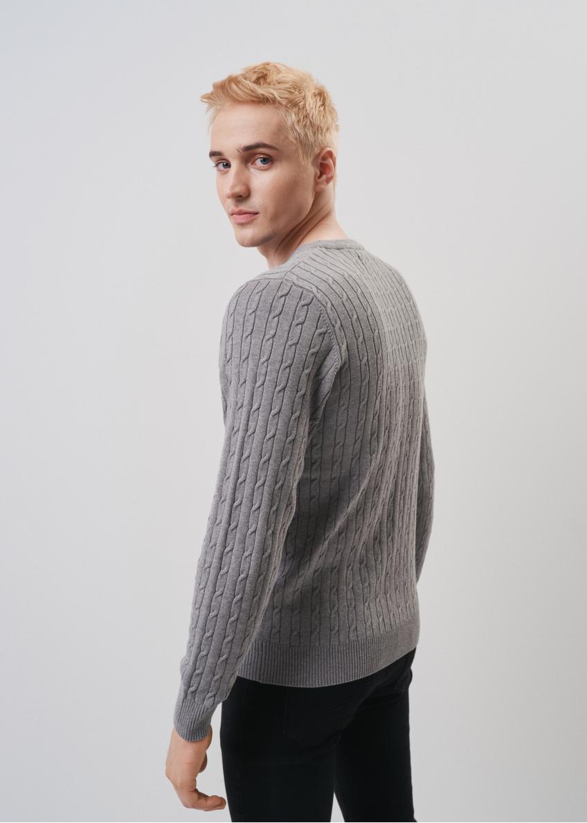 Bawełniany szary sweter męski SWEMT-0134-91(Z23)